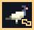 FLO’s cream-coloured pixel pigeon in a gold frame